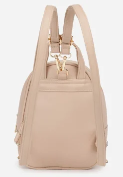 Beżowy Casualowy Plecak z Regulowanymi Odpinanymi Paskami Nelarise