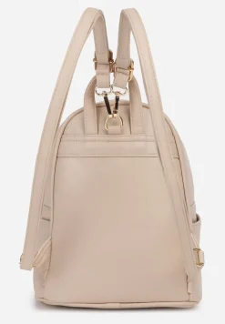 Beżowy Casualowy Plecak z Tłoczonym Wzorem i Regulowanymi Odpinanymi Paskami Nelarose