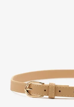 Beżowy Klasyczny Wąski Pasek z Klamrą Revandrine