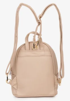Beżowy Mały Plecak Miejski z Pikowaniem Skeralla
