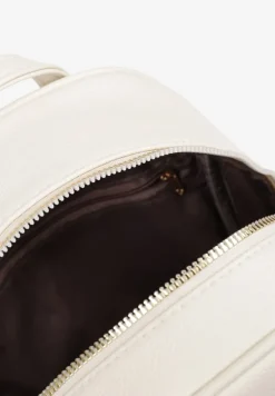 Beżowy Mały Plecak Trapezowy Zdobiony Aplikacją Paseriela