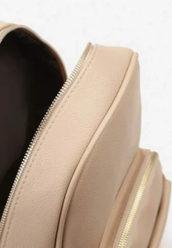 Beżowy Mały Plecak w Stylu Casual z Imitacji Skóry Arxena