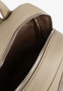 Beżowy Mały Plecak Zdobiony Suwakiem Nilzeri