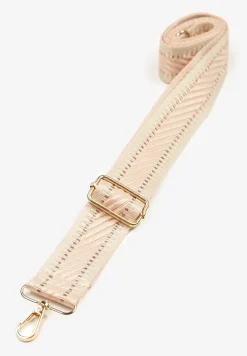 Beżowy Pasek do Torebki Materiałowy Sarinae