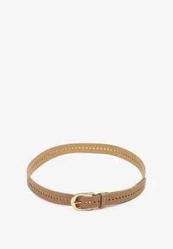 Beżowy Pasek Ozdobiony Zaokrągloną Klamrą Nairivian
