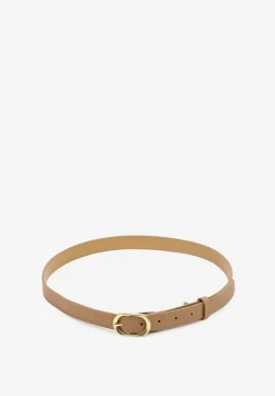 Beżowy Pasek Ozdobiony Zaokrągloną Klamrą Vozera