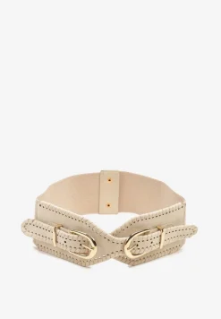 Beżowy Pasek z Dwiema Sprzączkami Lanniera