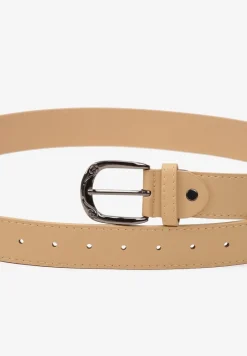 Beżowy Pasek z Ekoskóry z Klamerką Fleureti