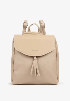 Beżowy Plecak Basic z Ozdobnym Frędzlem Vikelin