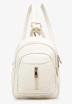 Beżowy Plecak na Ramiączkach z Regulacją Wykończony Suwakami Nelsey