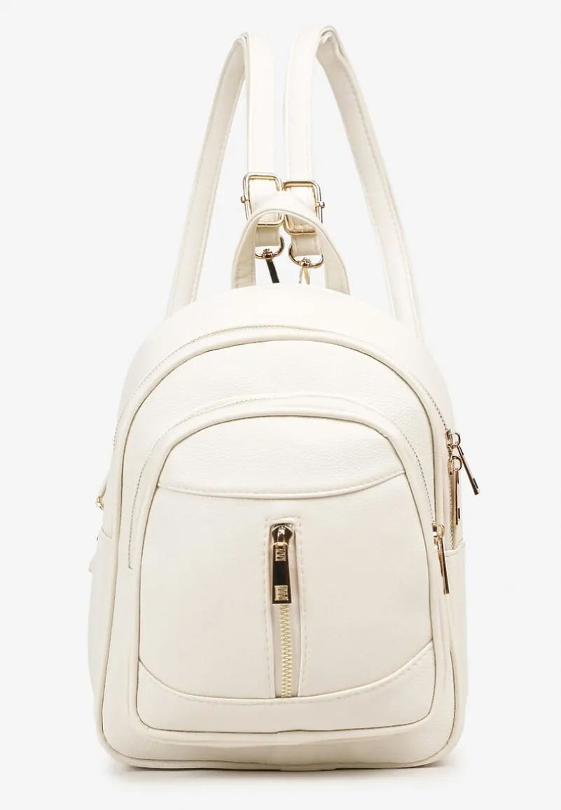 Beżowy Plecak na Ramiączkach z Regulacją Wykończony Suwakami Nelsey