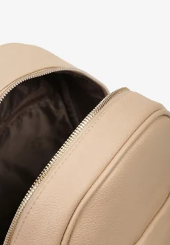 Beżowy Plecak na Regulowanych Szelkach ze Złotą Ozdobą i Rączką Imenaria