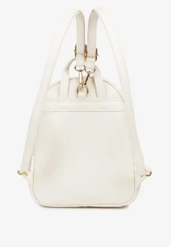 Beżowy Plecak Ozdobiony Suwakiem z Regulowanymi Odpinanymi Paskami Ovatia