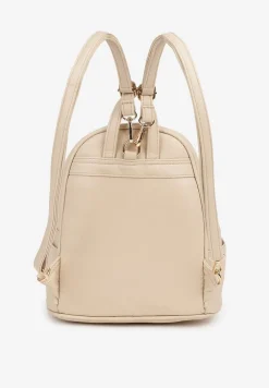 Beżowy Plecak z Metalicznym Zdobieniem Efarinia