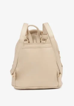 Beżowy Plecak z Metalicznym Napisem Elisalla