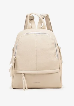 Beżowy Plecak z Napisem i Ozdobnymi Suwakami Edelli
