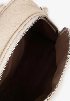 Beżowy Plecak z Napisem i Ozdobnymi Suwakami Edelli