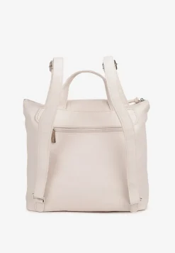 Beżowy Plecak z Ozdobnym Suwakiem Rivzedi