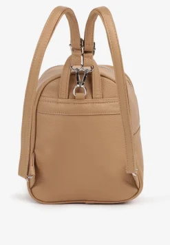 Beżowy Plecak z Pikowanymi Przeszyciami i Dodatkową Kieszenią z Regulowanymi Szelkami Ravindraea