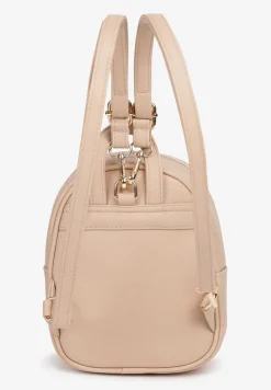 Beżowy Plecak z Regulowanymi Odpinanymi Paskami i Ozdobną Kieszonką na Magnes Nelvera
