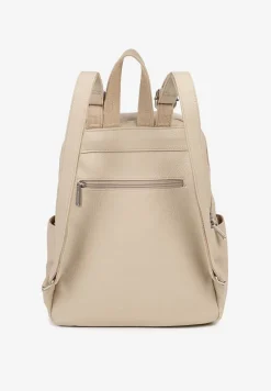 Beżowy Plecak z Suwakami w Miejskim Stylu Nalionea