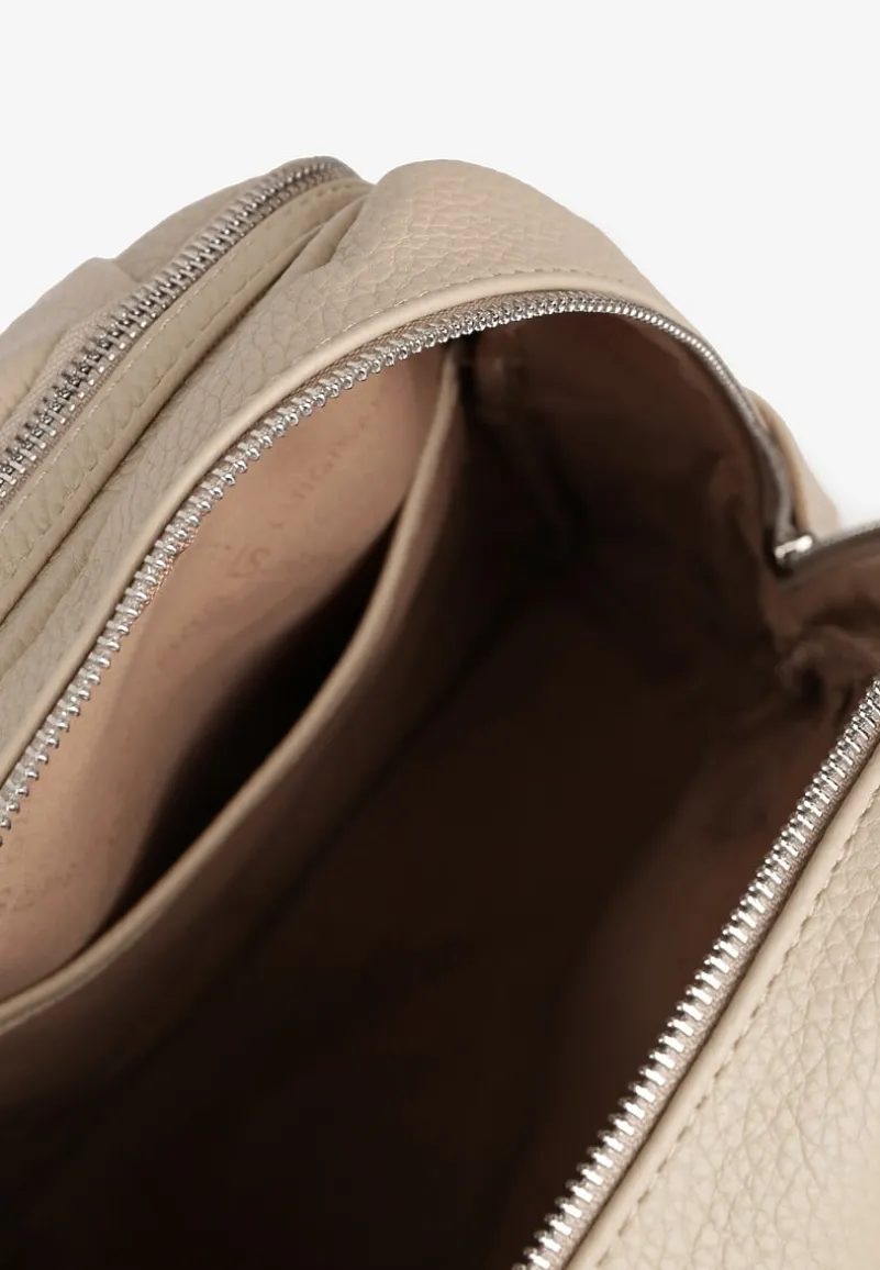 Beżowy Plecak z Suwakami w Miejskim Stylu Nalionea