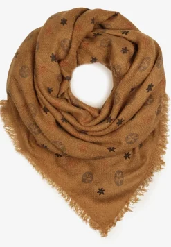 Beżowy Szalik z Geometrycznym Motywem Nomida