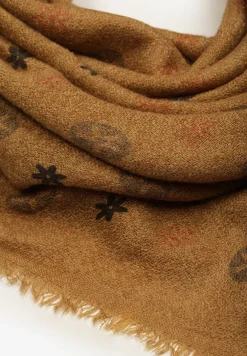 Beżowy Szalik z Geometrycznym Motywem Nomida