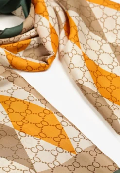 Beżowy Szalik z Motywem Rombów Palabrina