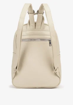 Beżowy Trapezowy Plecak z Suwakiem z Frędzlami Idassea