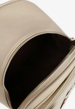 Beżowy Trapezowy Plecak Zdobiony Elegancką Aplikacją Nanilia