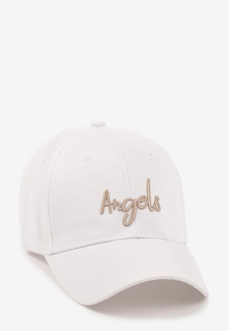 Biała Bawełniana Czapka z Daszkiem z Haftowanym Napisem Reivessae