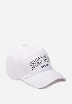 Biała Bawełniana Czapka z Wyszytymi Napisami Vonenia