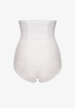 Biała Bielizna modelująca Majtki High Waist Zdobione Tłoczeniem w Kwiaty Vivirianne