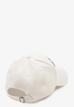 Biała Czapka z Bawełny z Daszkiem i Napisem Mirazi