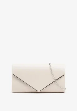 Biała Elegancka Torebka Kopertówka z Łańcuszkiem Pasenela
