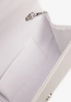Biała Elegancka Torebka Kopertówka z Łańcuszkiem Pasenela
