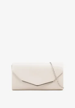 Biała Klasyczna Torebka Kopertówka z Odpinanym Łańcuszkiem Rinithara