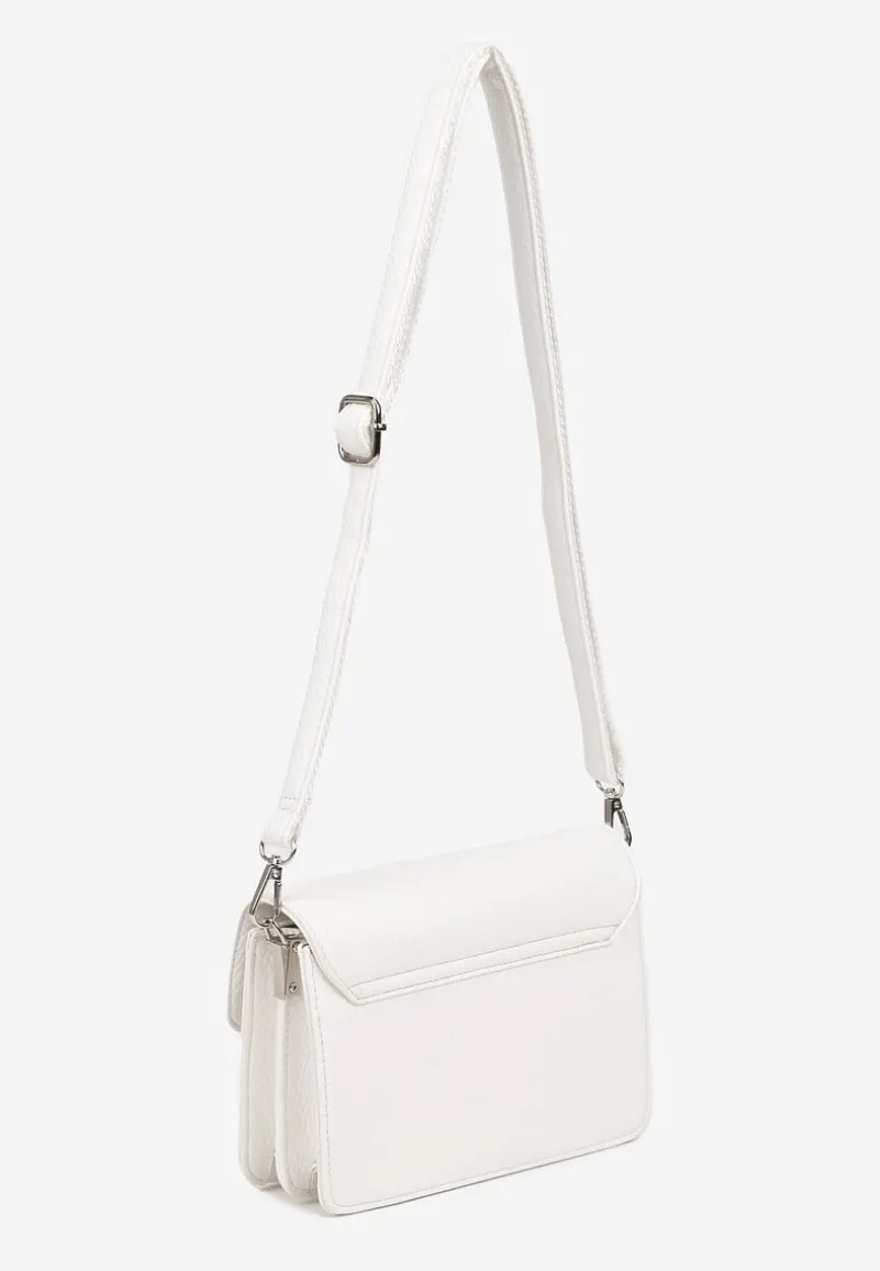 Biała Mała Torebka Listonoszka w Klasycznym Stylu Izrena