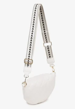 Biała Nerka Tłoczona Ozdobiona z Portmonetką i Napisem Ananne