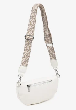 Biała Nerka z Materiałowym Paskiem w Mozaikowe Wzorki Delavinea