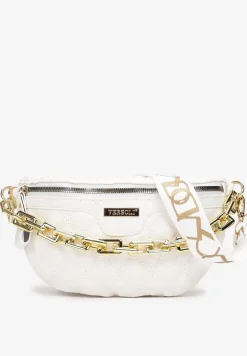 Biała Pikowana Nerka z Łańcuchem Cotha