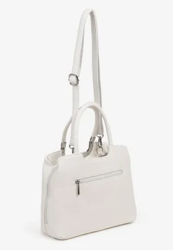 Biała Prostokątna Torebka Klasyczna z Paskiem i Rączką Clarilou