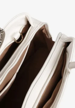 Biała Prostokątna Torebka Klasyczna z Paskiem i Rączką Clarilou