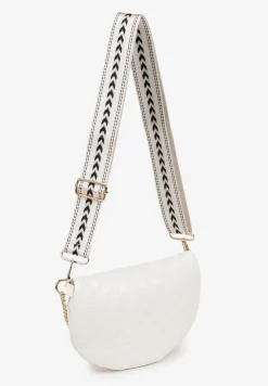 Biała Tłoczona Nerka z Łańcuszkiem i Dodatkowym Szerokim Paskiem Alisvara