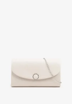 Biała Torebka Kopertówka z Dodatkowym Łańcuszkiem Flelina
