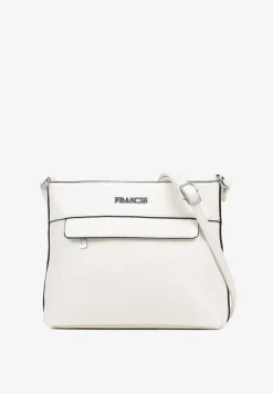 Biała Torebka Listonoszka Ozdobiona Kieszonką Silitra