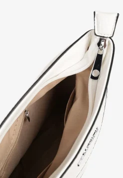 Biała Torebka Listonoszka Ozdobiona Kieszonką Silitra