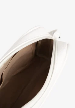 Biała Torebka Listonoszka z Metalicznym Napisem Nilofae