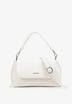 Biała Torebka Listonoszka z Klapą i Regulowanym Paskiem Nilmesse